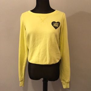 Pink Victoria secret, yellow long sleeve shirt